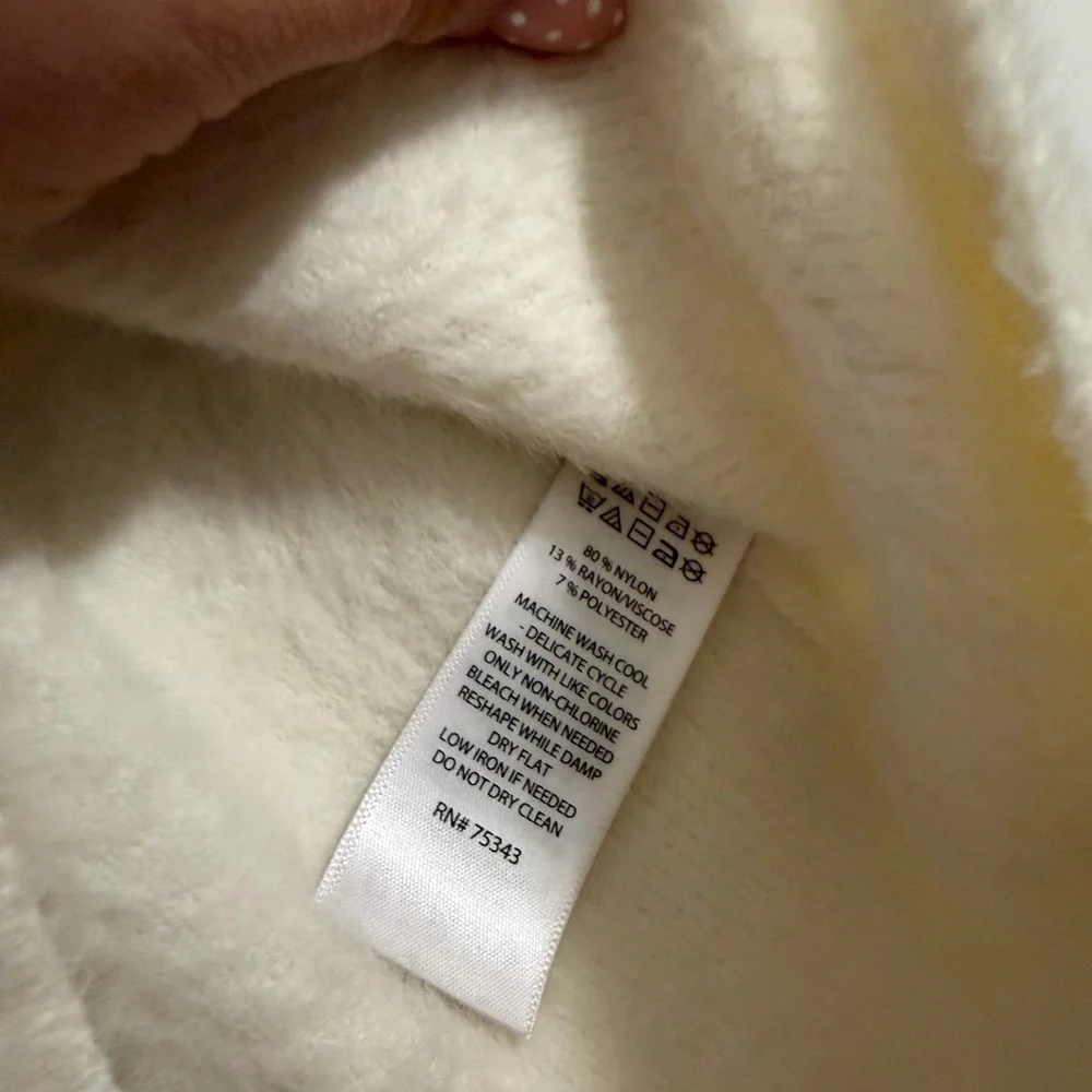 Soft Ivory Short-Sleeve Mock Neck Sweater - Picture 3 of 6